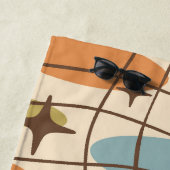 Mid Century Modern Atomic Surfer-patroon Strandlaken (In situ)