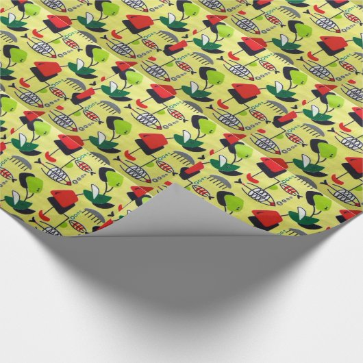 Mid Century Modern Atomic Wrapping Paper Cadeaupapier (Hoek)