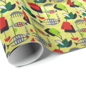 Mid Century Modern Atomic Wrapping Paper Cadeaupapier (Rol Hoek)