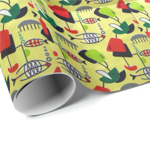Mid Century Modern Atomic Wrapping Paper Cadeaupapier