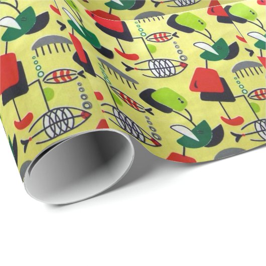 Mid Century Modern Atomic Wrapping Paper Cadeaupapier (Rol Hoek)