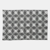 Mid Century Modern atoomprint - houtskoolgrijs Theedoek (Horizontaal)