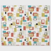 Mid-Century modern atoomverlooppapier Cadeaupapier (Vlak)