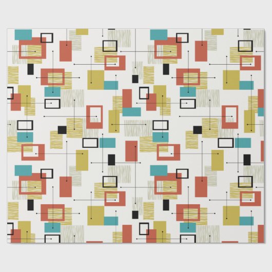 Mid-Century modern atoomverlooppapier Cadeaupapier (Vlak)