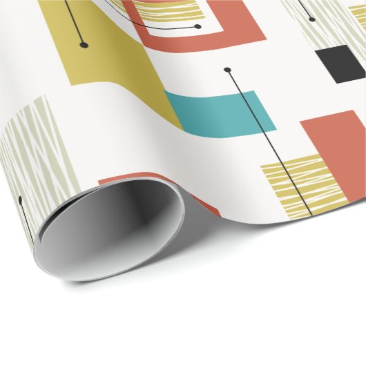 Mid-Century modern atoomverlooppapier Cadeaupapier (Rol Hoek)