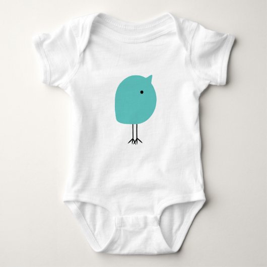 Mid-Century Modern Baby Chick Bodysuit Turquoise (Voorkant)