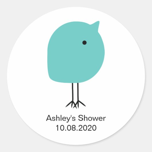 Mid-Century Modern Baby Chick Sticker voor Douche (Voorkant)
