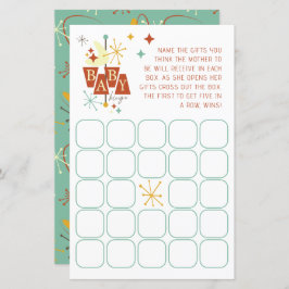 Mid-Century Modern Baby shower Bingo spel - Retro