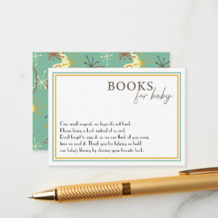 Mid Century Modern Baby shower boek voor Baby Informatiekaartje