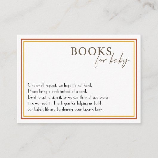 Mid-Century Modern Baby shower Book Request Kaart (Voorkant)