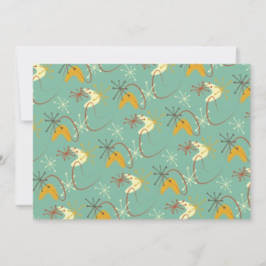 Mid-Century Modern Baby shower Invitation Kaart (Achterkant)