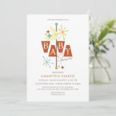 Mid-Century Modern Baby shower Invitation Kaart (Staand voorkant)