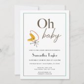 Mid-Century Modern Baby shower Invitation - Retro Kaart (Voorkant)