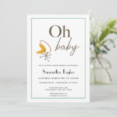 Mid-Century Modern Baby shower Invitation - Retro Kaart (Staand voorkant)