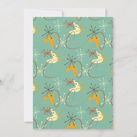 Mid-Century Modern Baby shower Invitation - Retro Kaart (Achterkant)