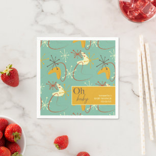 Mid-Century Modern Baby shower servetten - Retro