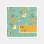 Mid-Century Modern Baby shower servetten - Retro (Voorkant)