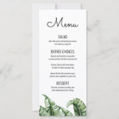 Mid Century Modern Banana Leaf Wedding/Event Menu (Voorkant)