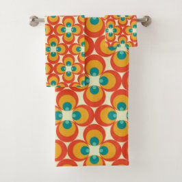 Mid-Century Modern Bath-handdoek, bloemenpatroon Bad Handdoek