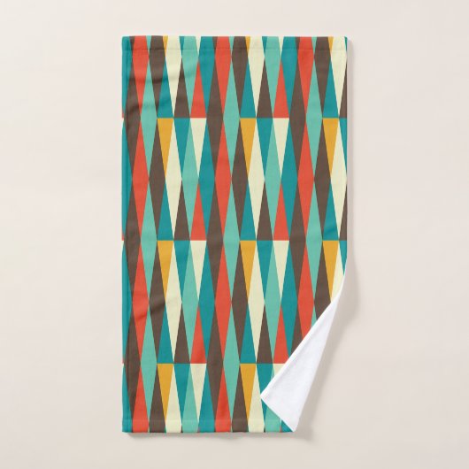 Mid-Century Modern Bath Towel, Diamond Pattern Bad Handdoek (Handdoek)