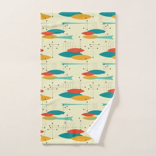 Mid-Century Modern Bath Towel, Lens Pattern Bad Handdoek (Handdoek)