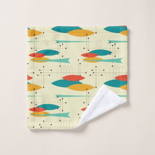 Mid-Century Modern Bath Towel, Lens Pattern Bad Handdoek (Wasdoekje)