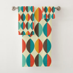 Mid-Century Modern Bath Towel, Lens Pattern Bad Handdoek