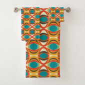 Mid-Century Modern Bath Towel, Oogpatronen Bad Handdoek (Insitu)