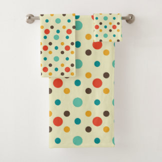 Mid-Century Modern Bath Towel, Polkadot Pattern Bad Handdoek
