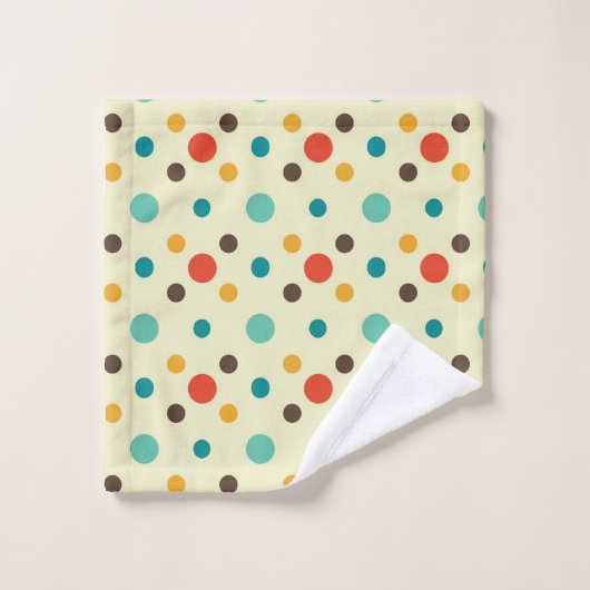 Mid-Century Modern Bath Towel, Polkadot Pattern Bad Handdoek (Wasdoekje)