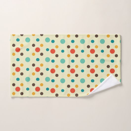 Mid-Century Modern Bath Towel, Polkadot Pattern Bad Handdoek (Handdoek)
