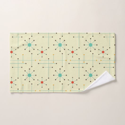Mid-Century Modern Bath Towel, Starburst Pattern Bad Handdoek (Handdoek)