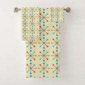 Mid-Century Modern Bath Towel, Starburst Pattern Bad Handdoek (Insitu)
