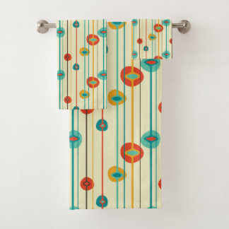 Mid-Century Modern Bath Towel, Stripped Pattern Bad Handdoek