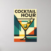 Mid Century Modern Bauhaus Cocktail Hour Martini Canvas Afdruk (Voorkant)