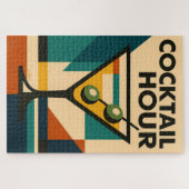 Mid Century Modern Bauhaus Cocktail Hour Martini Legpuzzel (Horizontaal)