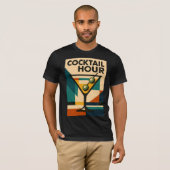 Mid Century Modern Bauhaus Cocktail Hour Martini T-shirt (Voorkant volledig)