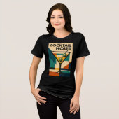Mid Century Modern Bauhaus Cocktail Hour Martini Tri-Blend Shirt (Voorkant volledig)