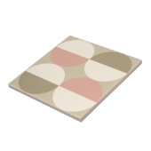Mid Century Modern beige cirkels geometrisch patro Tegeltje (Zijkant)