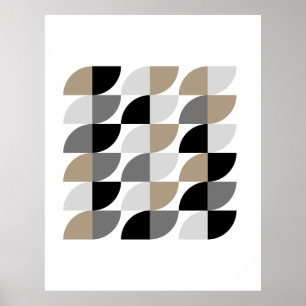 Mid-Century Modern Beige Shapes Poster