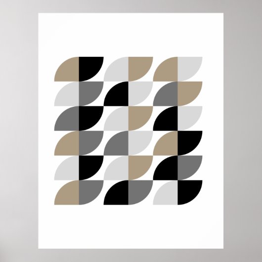 Mid-Century Modern Beige Shapes Poster (Voorkant)
