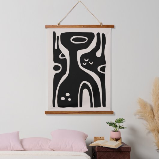 Mid Century Modern Biologisch Abstract Hangend Wandkleed (Slaapkamer)