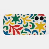 Mid Century Modern Biophilic Pattern iPhone 16 Hoesje (Achterkant horizontaal)