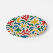 Mid Century Modern Biophilic Pattern Papieren Bordje (Gekanteld)