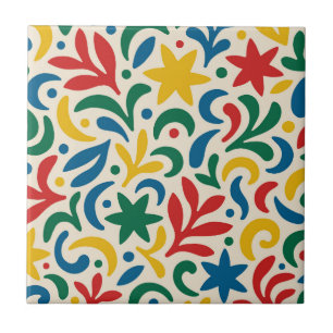 Mid Century Modern Biophilic Pattern Tegeltje