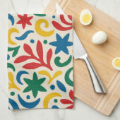 Mid Century Modern Biophilic Pattern Theedoek (Quarter Fold)