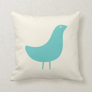 Mid Century Modern Bird Sierkussen in Turquoise