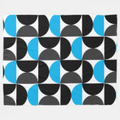 Mid-Century Modern Black blue en Grey Fleece Deken (Voorkant (Horizontaal))