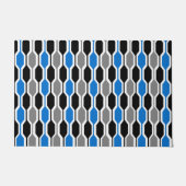 Mid-Century Modern Black, Blue en Grey Hexagons Deurmat (Voorkant)