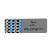 Mid-Century Modern Black, Blue en Grey Hexagons Etiket (Voorkant)